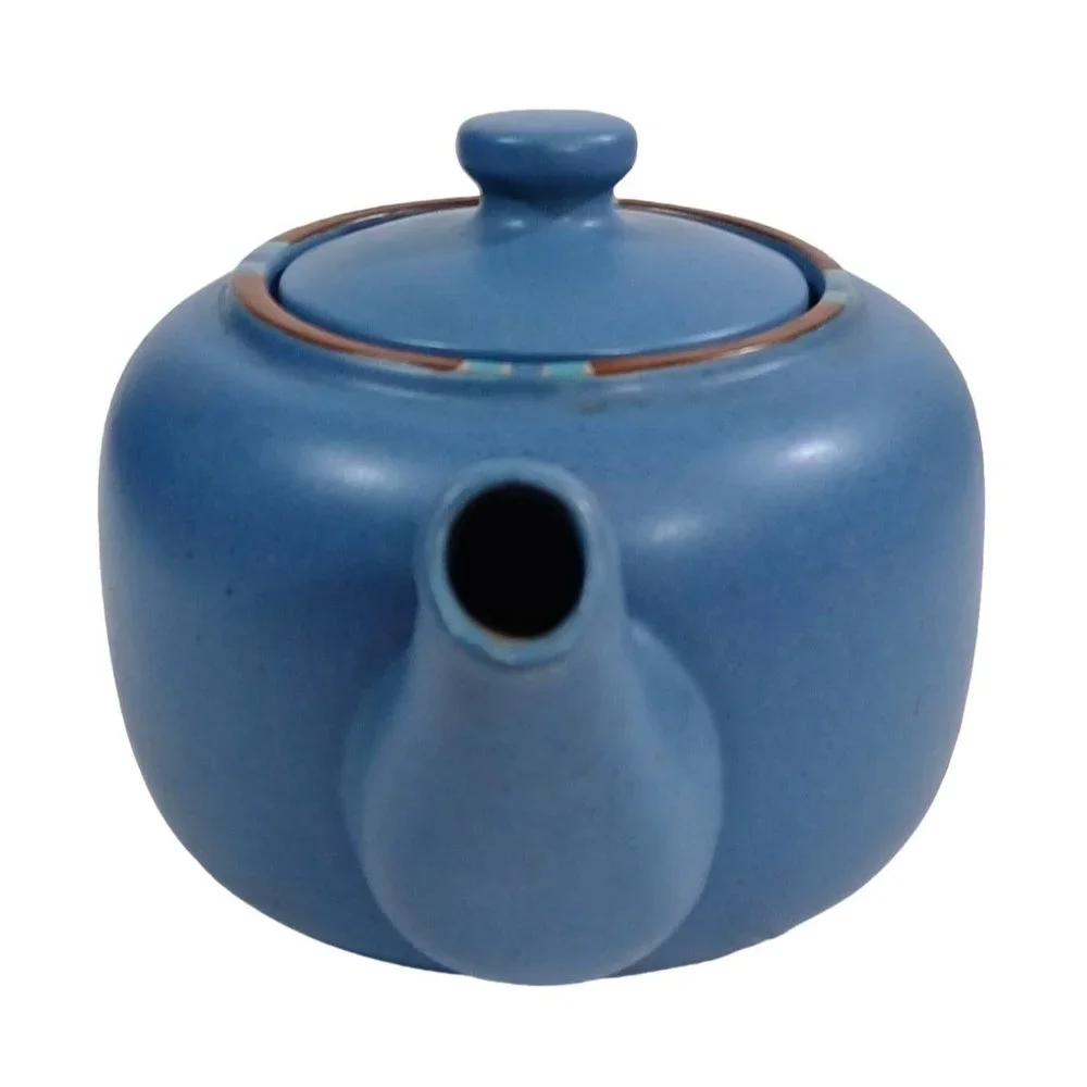 Dansk Mesa Sky Blue 40 oz  Coffee Tea Pot Teapot Southwestern Vintage Portugal - Picture 5 of 12